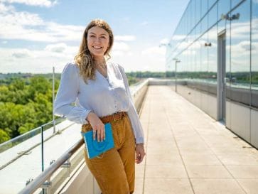 Aerospace Corporation employee outside at our Chantilly Campus