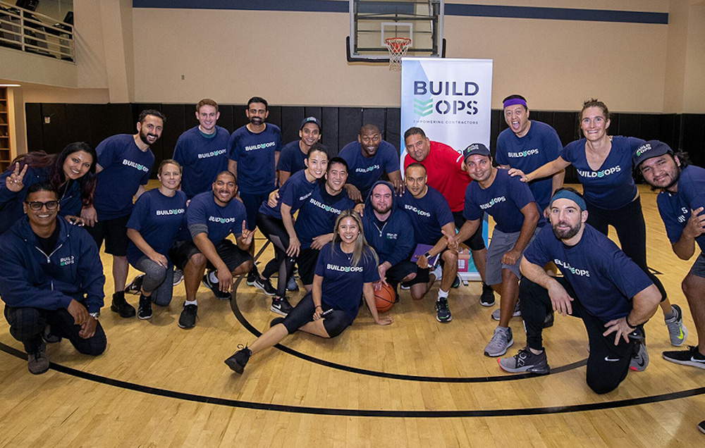 BuildOps team playing basketball