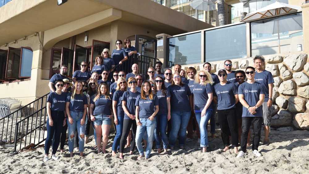 Endpoint team on a beach