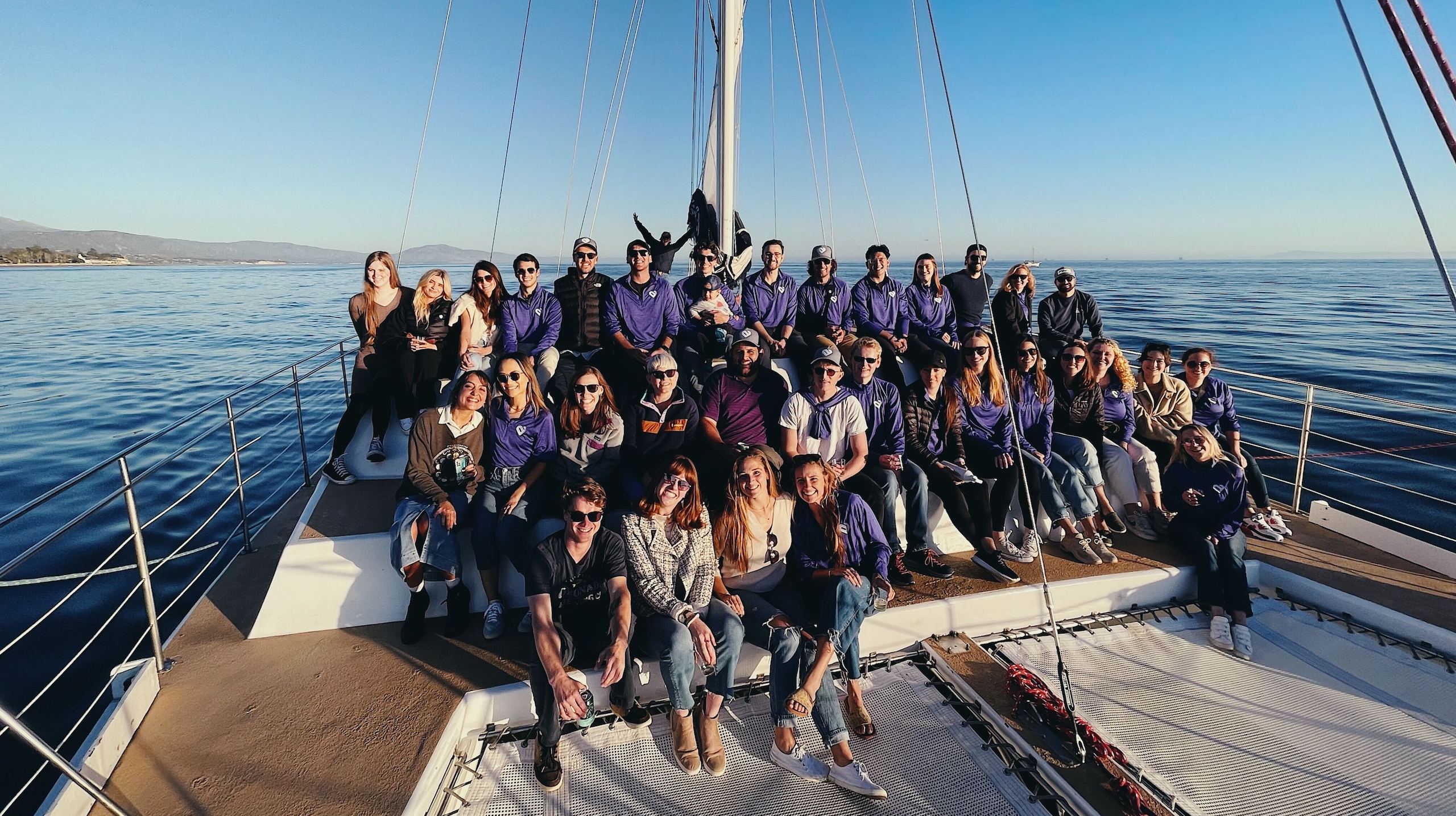 Artera’s team on a sailboat.
