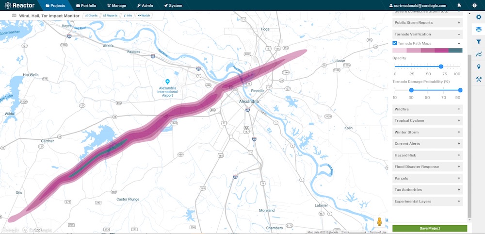 corelogic tornado path maps
