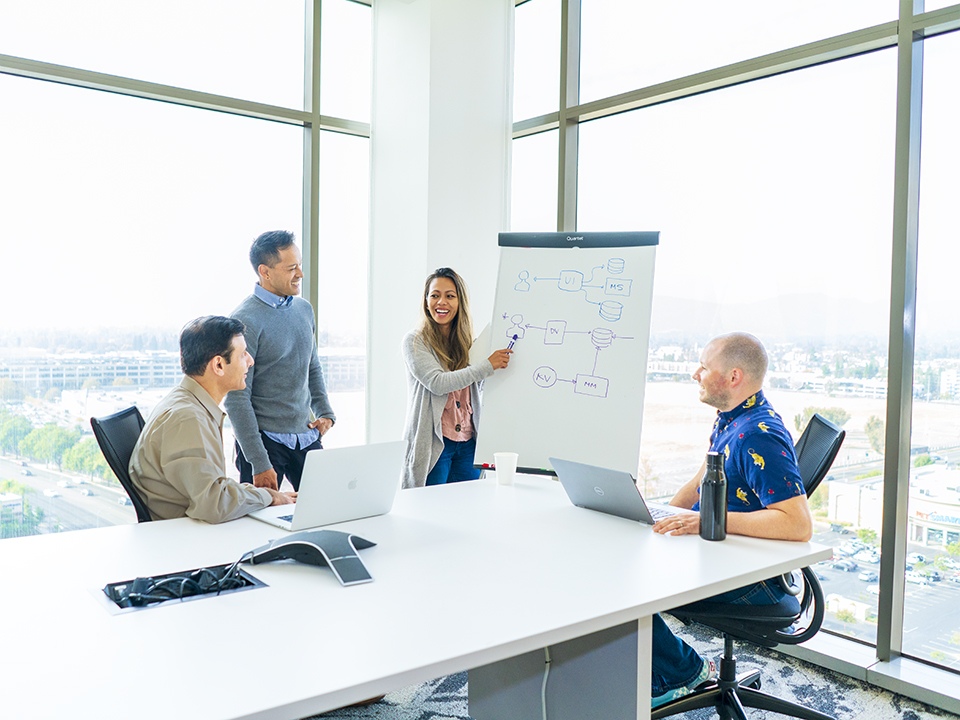 blackline employees in a meeting