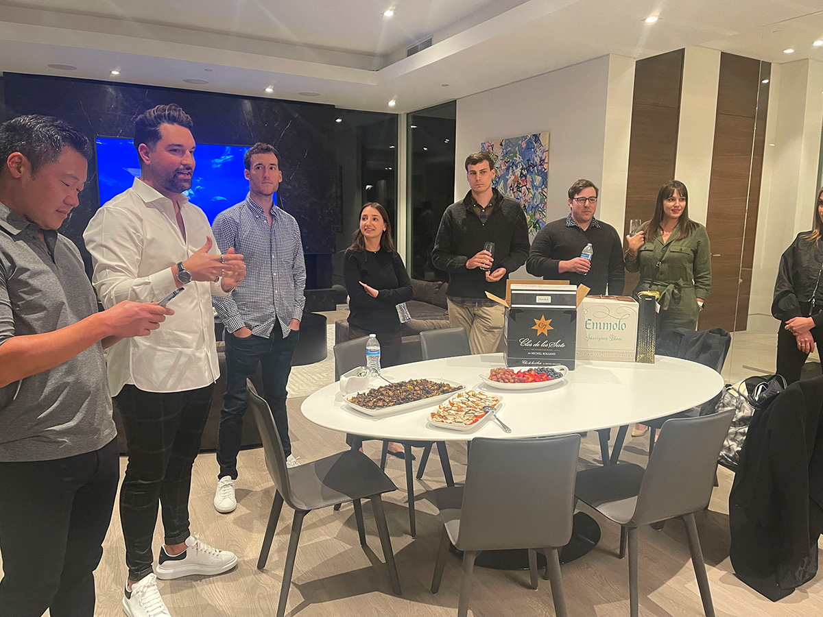 Demand.io team members having a gathering in the office