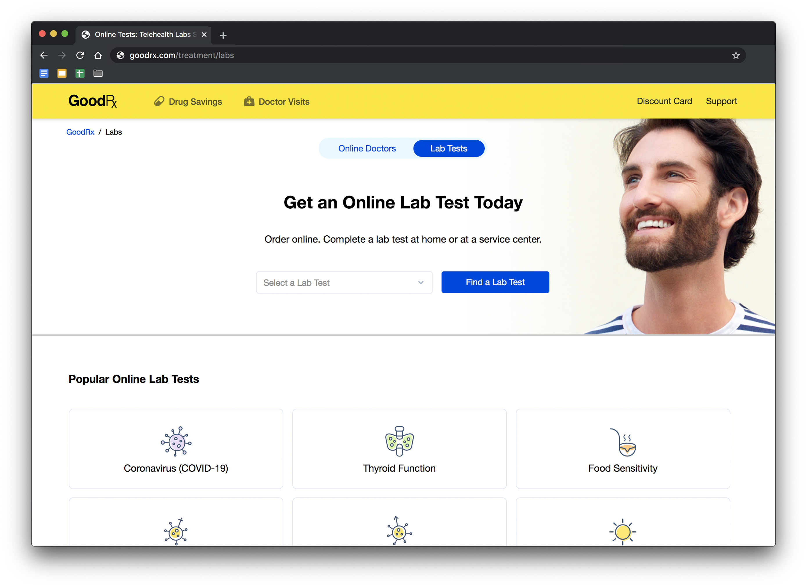 GoodRx Desktop Labs Marketplace Homepage