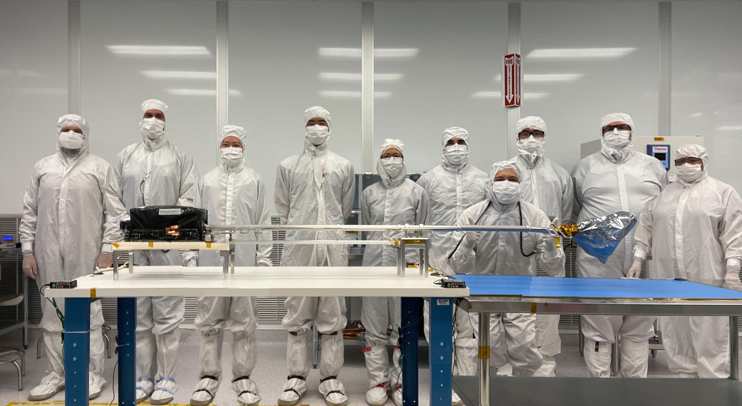 The flight assembly team in the lab.