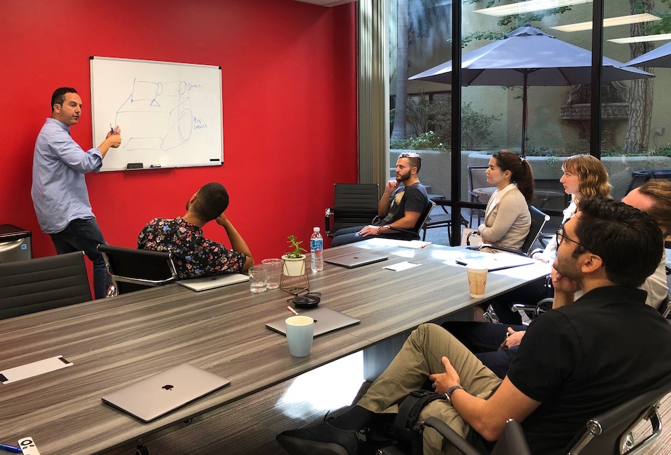 Papaya Pay team in conference room working