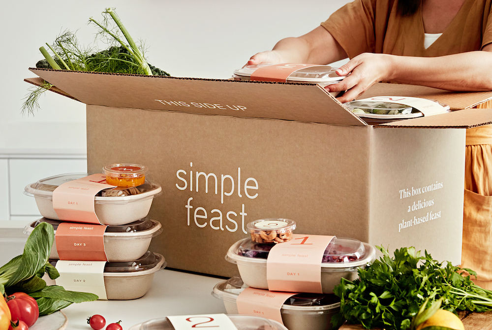 Simple Feast’s meal kits consist of locally-sourced, plant-based dishes. 