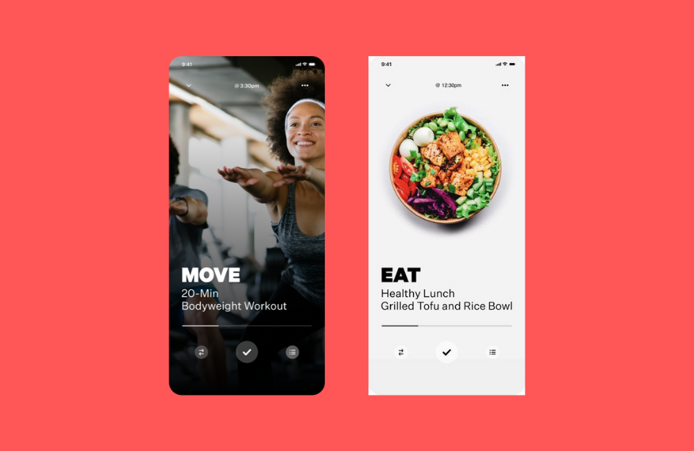 In addition to video content, text chat and one-on-one coaching sessions, the AI-driven app offers users recommendations on where and what to eat based on their location.