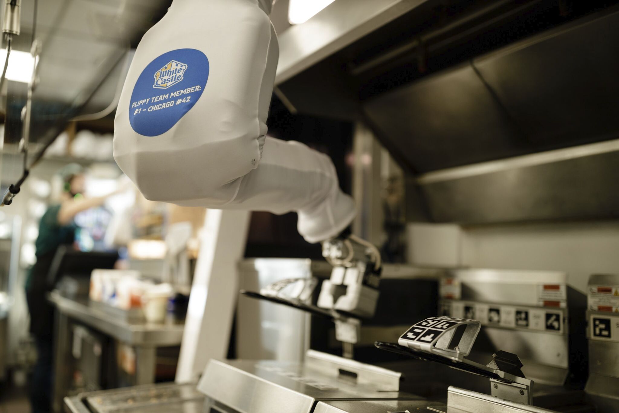 lippy the burger-flipping robot working at a White Castle location in Chicago.