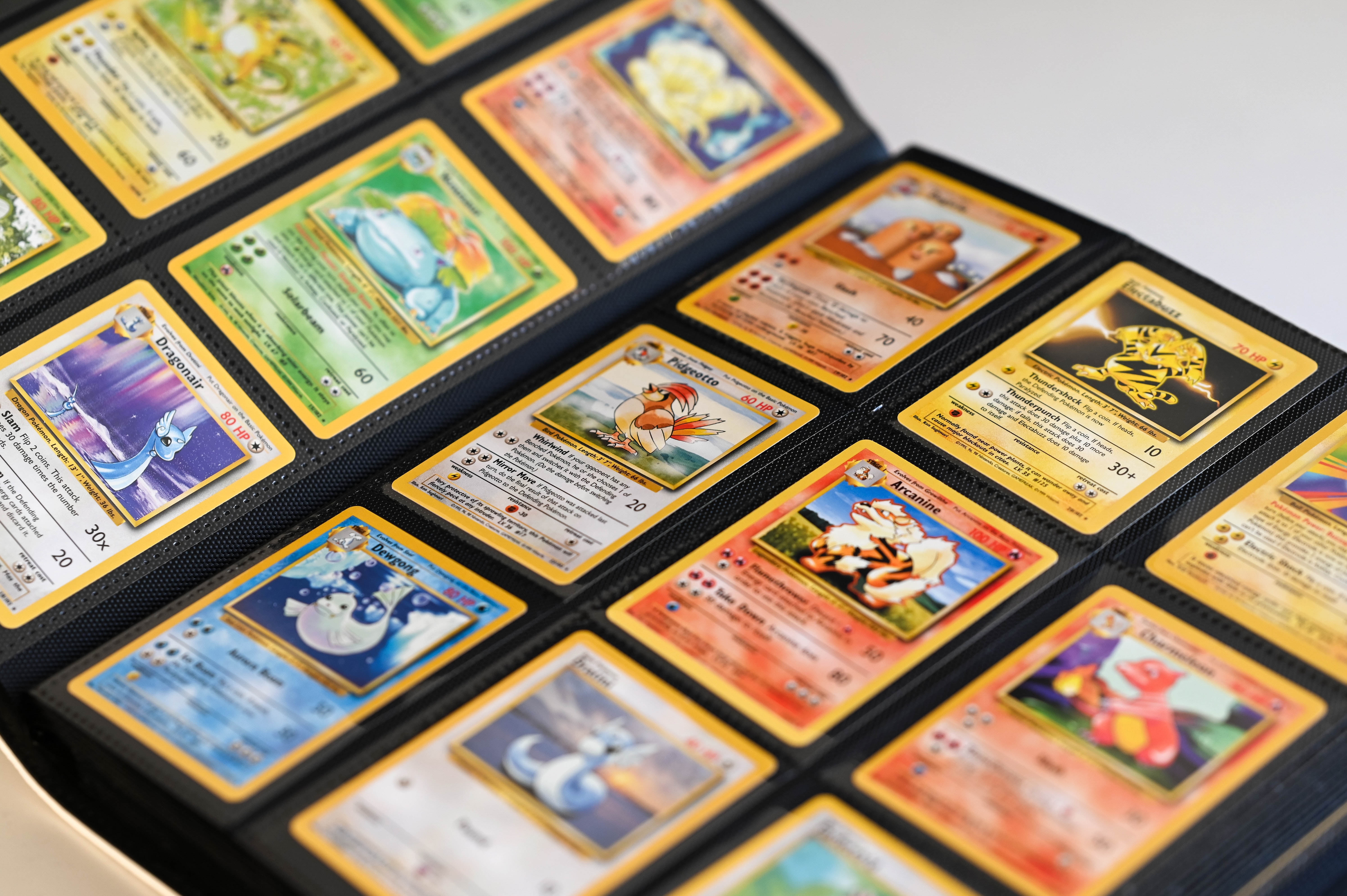 Stock photo of collectible Pokemon cards