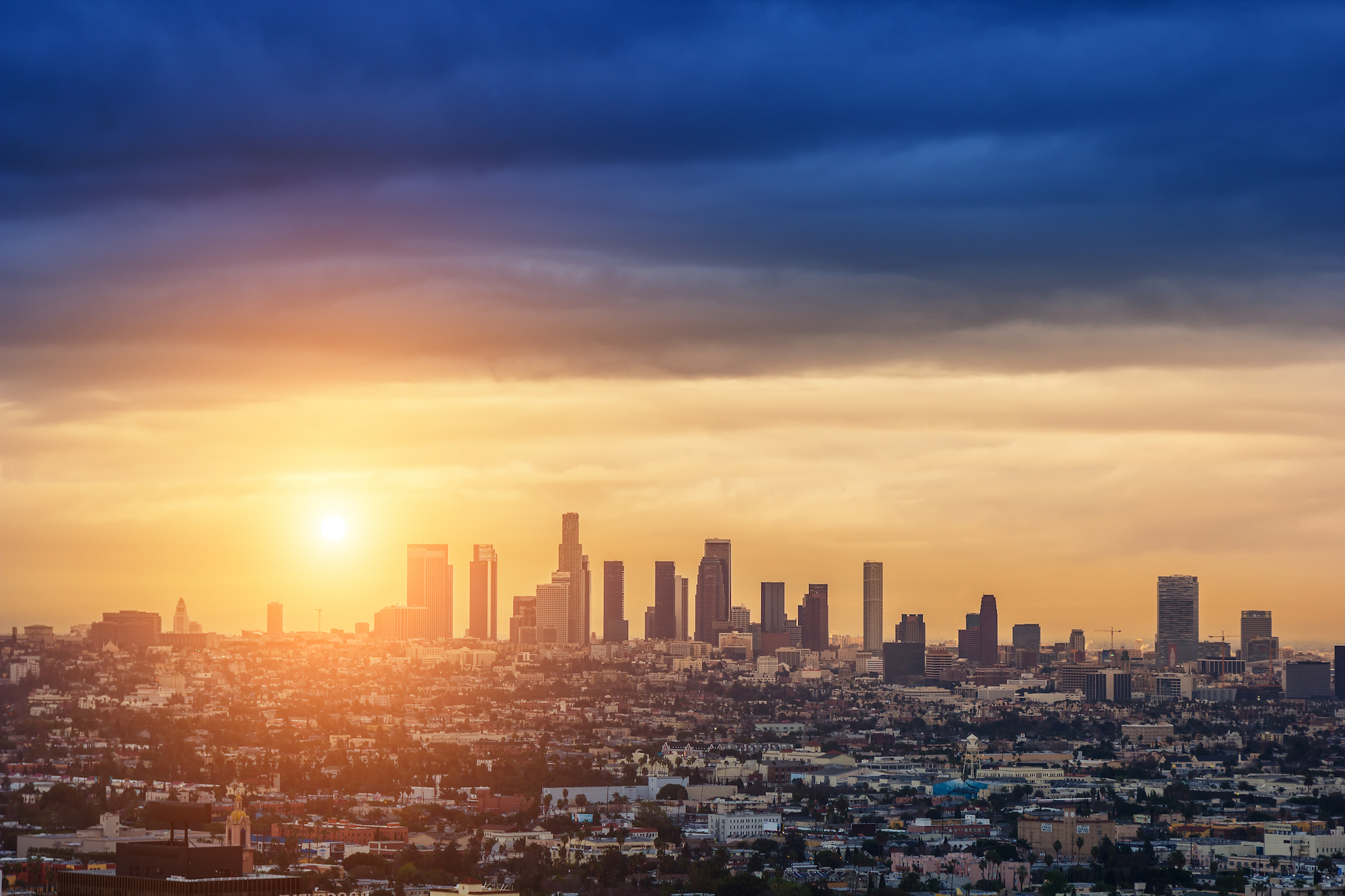 LA skyline at sunrise