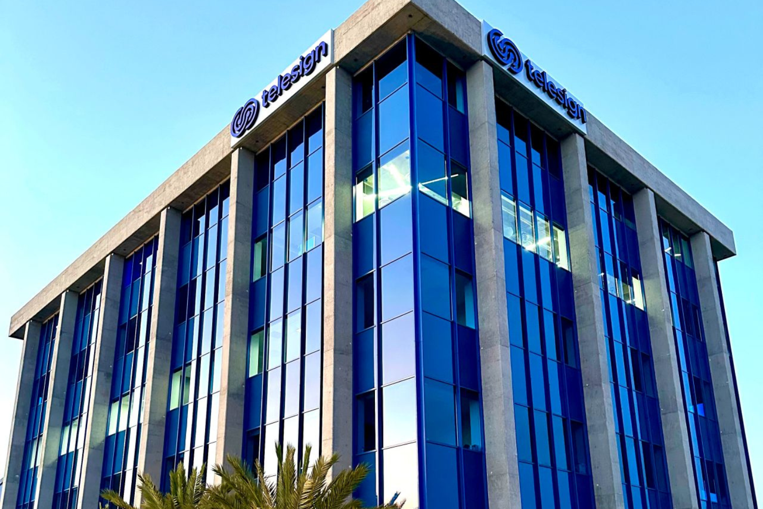 The exterior of the Telesign headquarters building in California.
