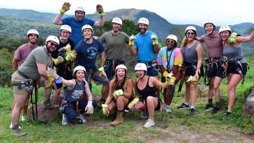 AppSumo coworkers ziplining in Costa Rica