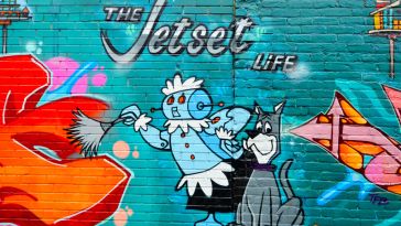 Jetsons themed street art