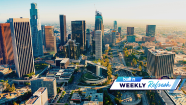 The downtown Los Angeles skyline.