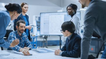 stock photo of employees collaborating