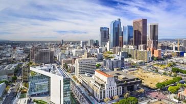 The Los Angeles skyline.