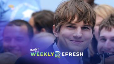 Ashton Kutcher at an awards ceremony.
