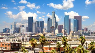 A view of downtown Los Angeles during the day.