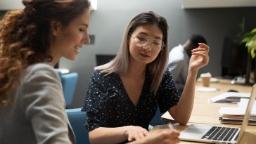 coworkers chatting