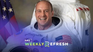 Garrett Reisman, Vast's newest advisor, poses for a photo in his astronaut suit.